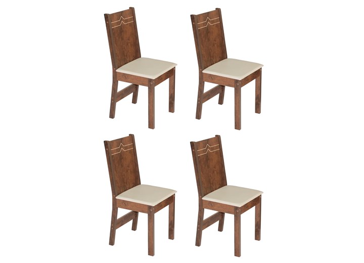 Conjunto Com 4 Cadeiras Elane