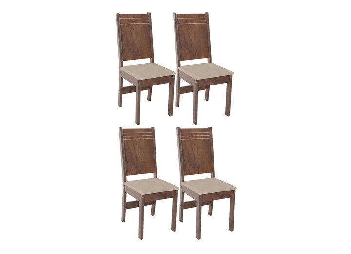 Conjunto Com 4 Cadeiras Mariah