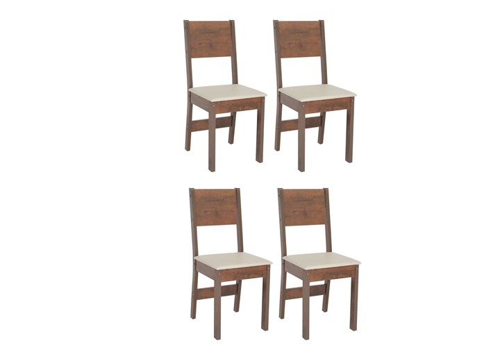 Conjunto Com 4 Cadeiras Milena Fosca