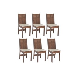 Conjunto Com 6 Cadeiras Elane