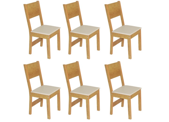 Conjunto Com 6 Cadeiras Milena Fosca